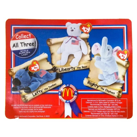 SOLD OUT ———- Ty American Trio ~ Righty the Elephant MIP McD1996 - Picture 2 of 3